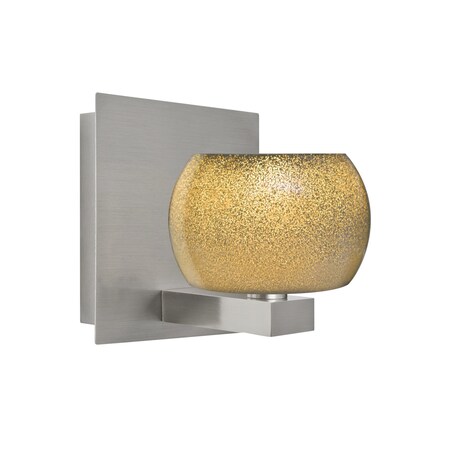 Besa Lighting Keno Vanity, Gold Sand, Satin Nickel Finish, 1x60W Halogen 1WF-KENOGD-SN
